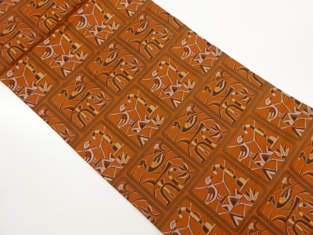 JAPANESE NAGOYA OBI / WOVEN LEAVES